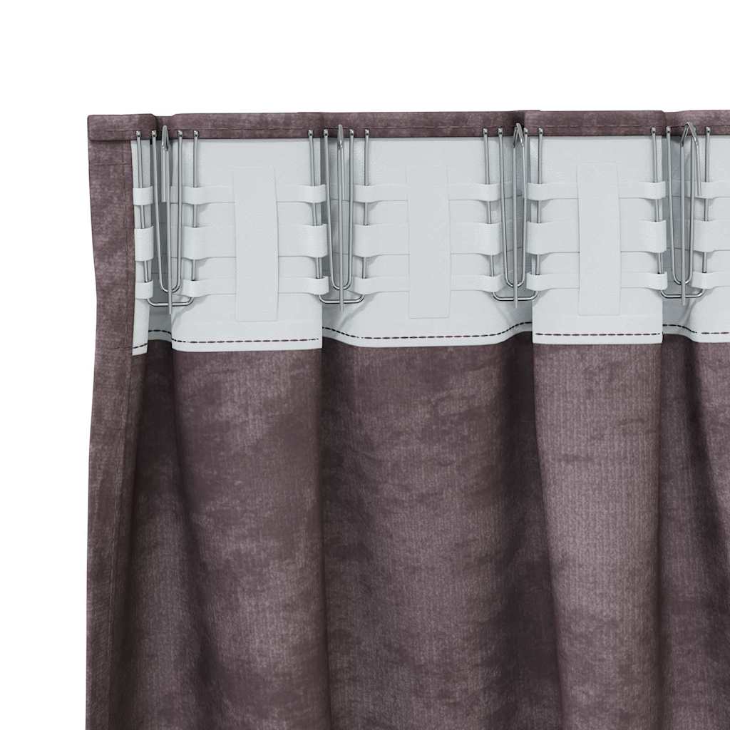 Velvet Gordijnen 2 st Bruin 245 x 140 cm Fluweel