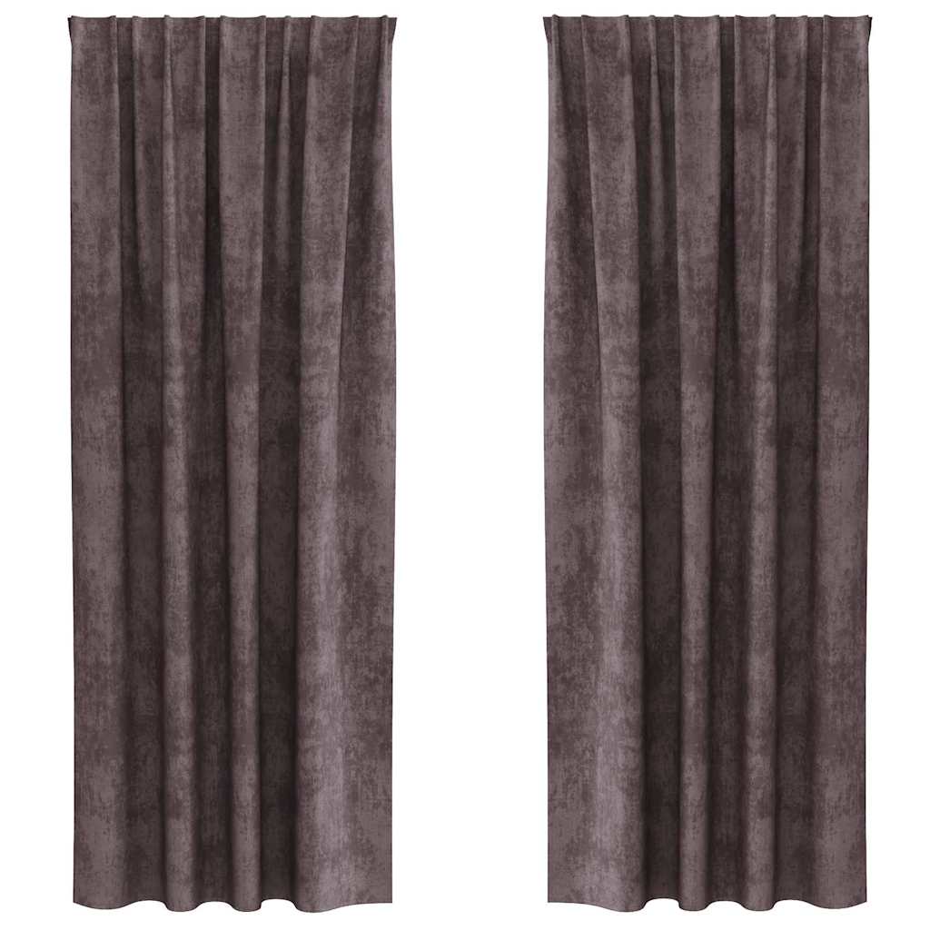 Velvet Gordijnen 2 st Bruin 245 x 140 cm Fluweel
