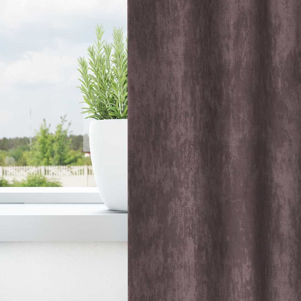 Velvet Gordijnen 2 st Bruin 260 x 140 cm Fluweel