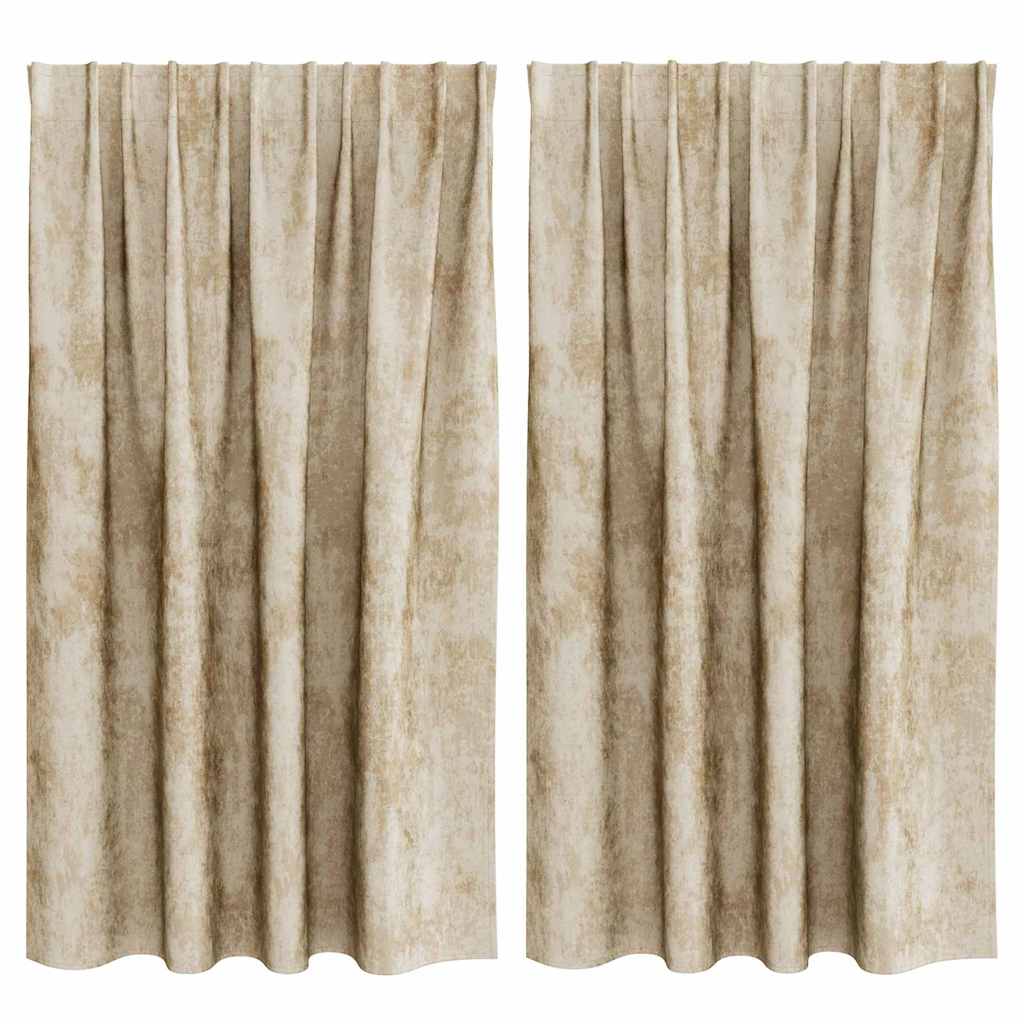 Velvet Gordijnen 2 st Crème 140 x 140 cm Fluweel