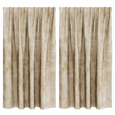 Velvet Gordijnen 2 st Crème 140 x 140 cm Fluweel