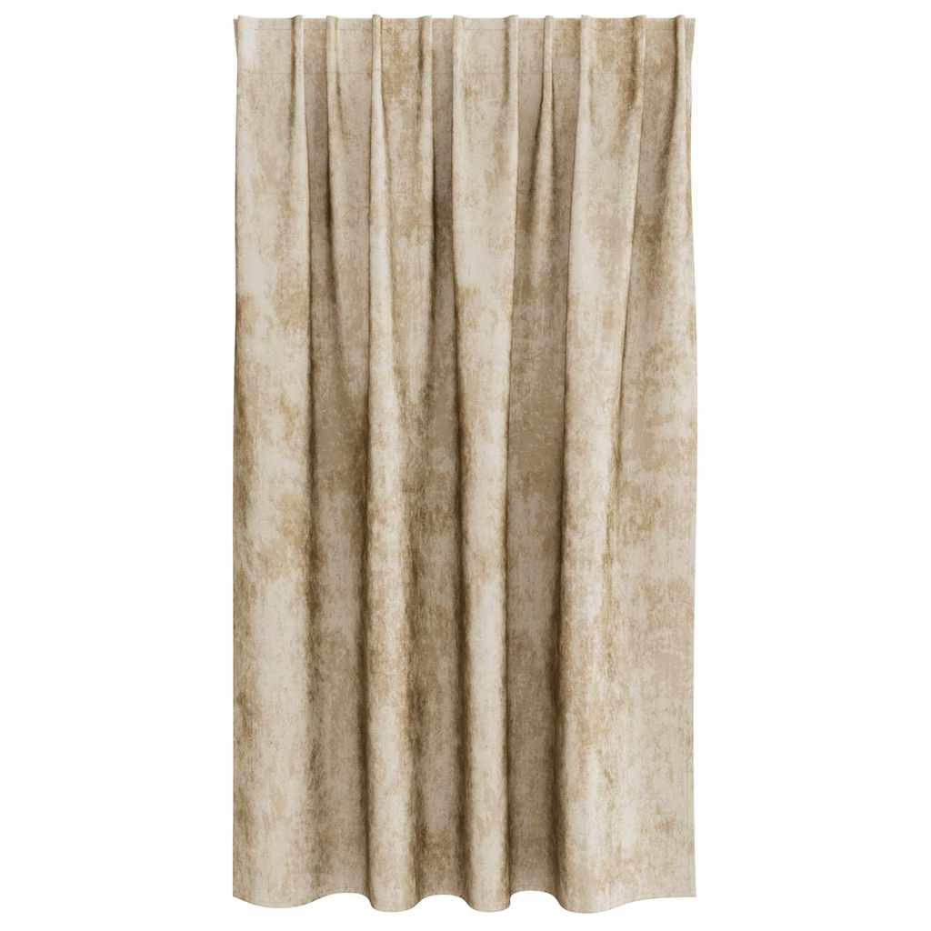 Velvet Gordijnen 2 st Crème 140 x 140 cm Fluweel