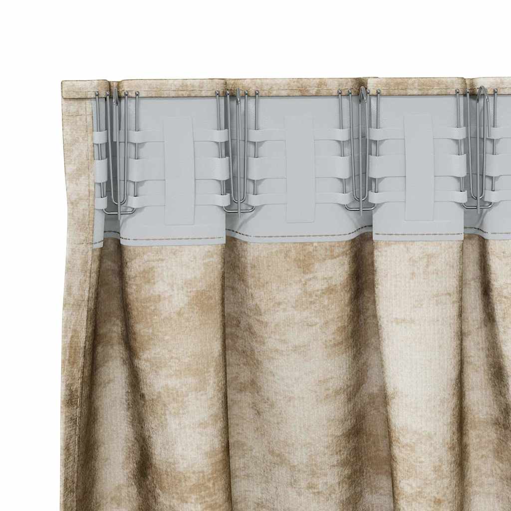 Velvet Gordijnen 2 st Crème 175 x 140 cm Fluweel