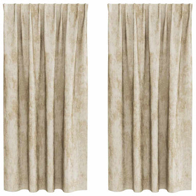 Velvet Gordijnen 2 st Crème 175 x 140 cm Fluweel