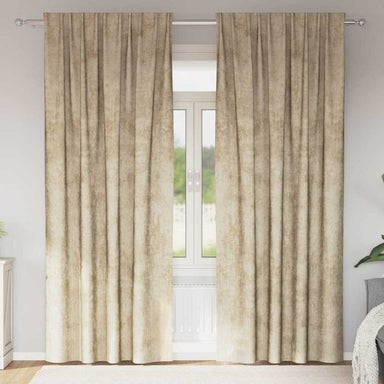 Velvet Gordijnen 2 st Crème 245 x 140 cm Fluweel
