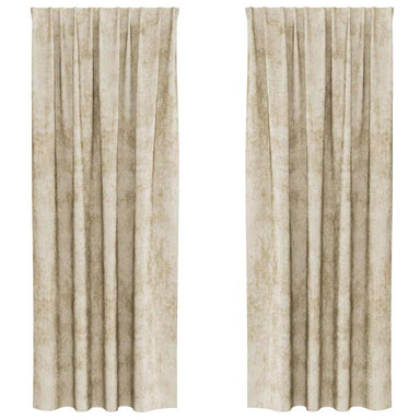 Velvet Gordijnen 2 st Crème 260 x 140 cm Fluweel