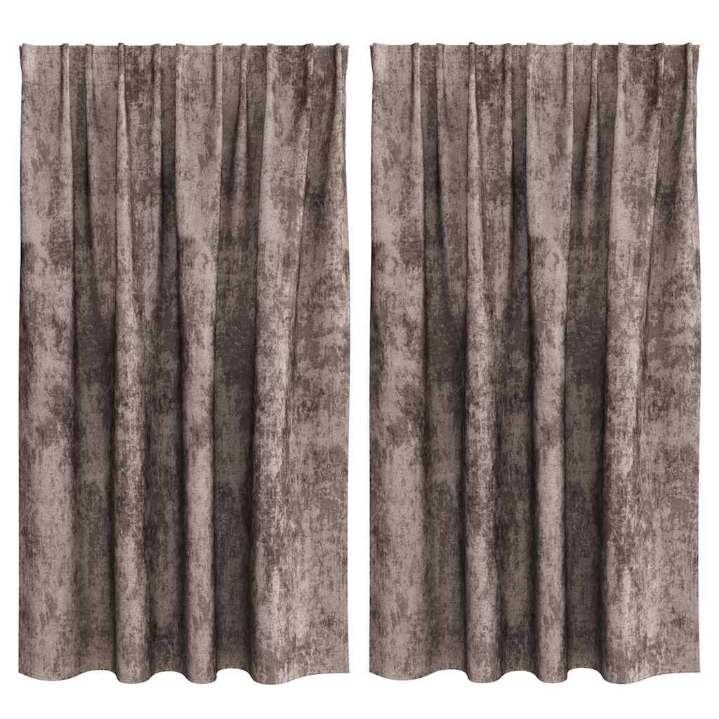 Velvet Gordijnen 2 st Cappuccino 140 x 140 cm Fluweel