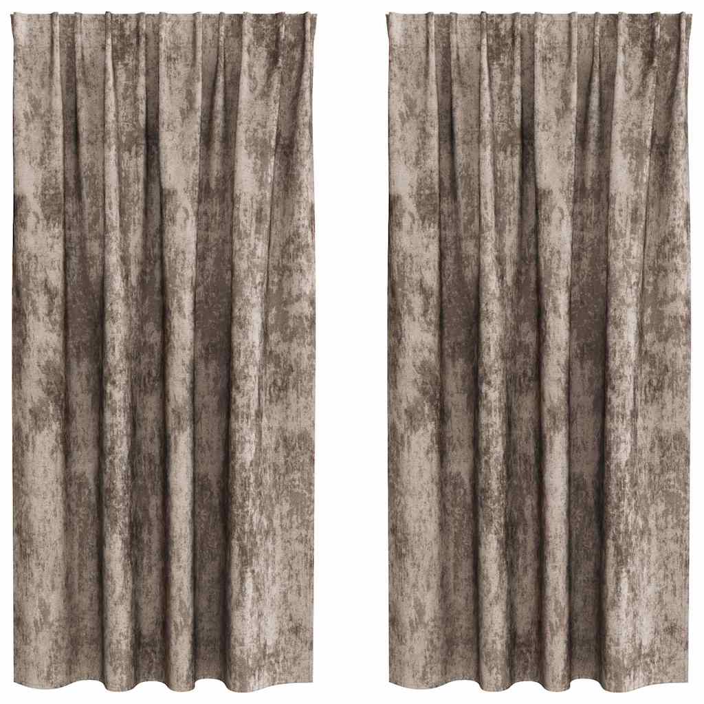 Velvet Gordijnen 2 st Cappuccino 175 x 140 cm Fluweel