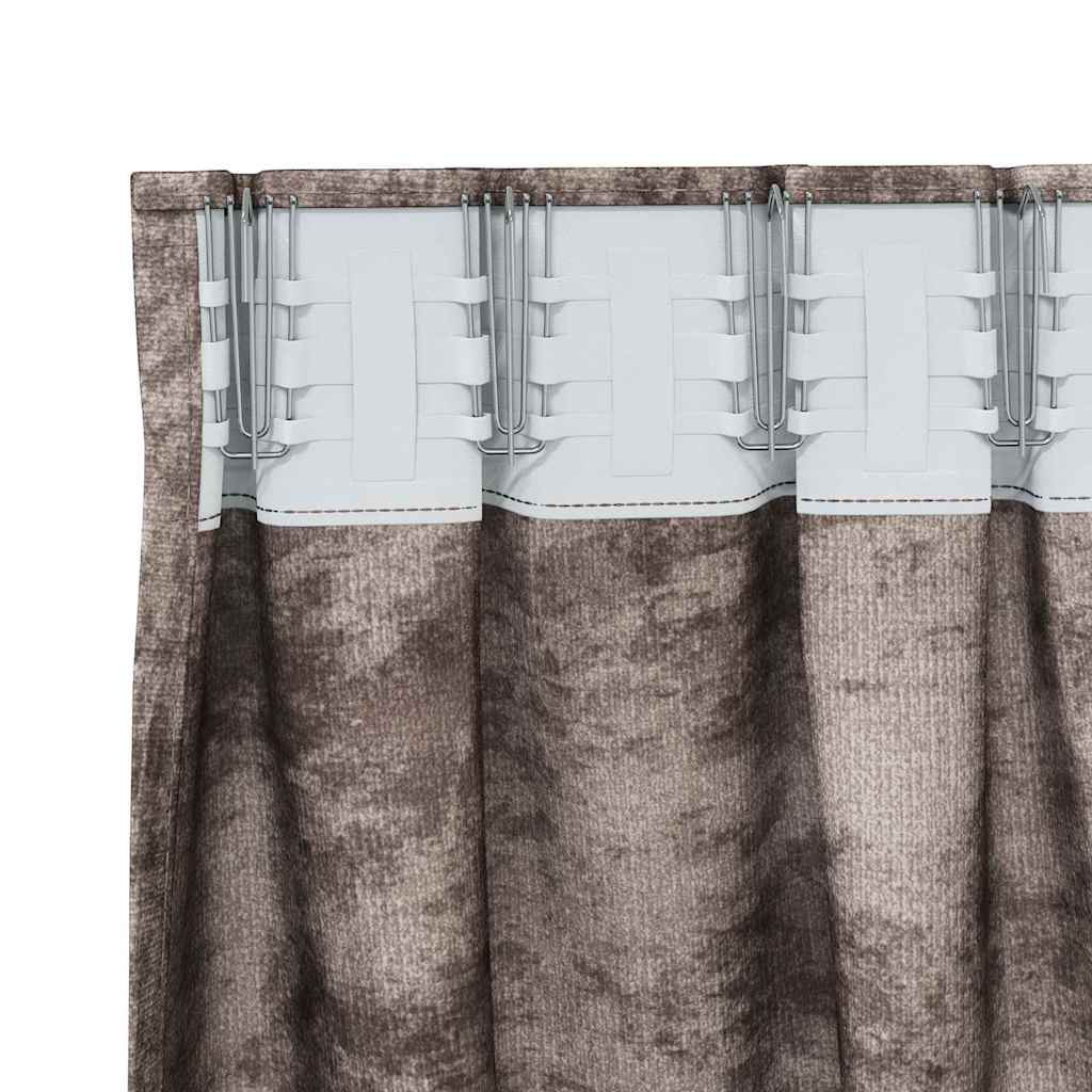 Velvet Gordijnen 2 st Cappuccino 225 x 140 cm Fluweel