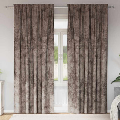 Velvet Gordijnen 2 st Cappuccino 225 x 140 cm Fluweel