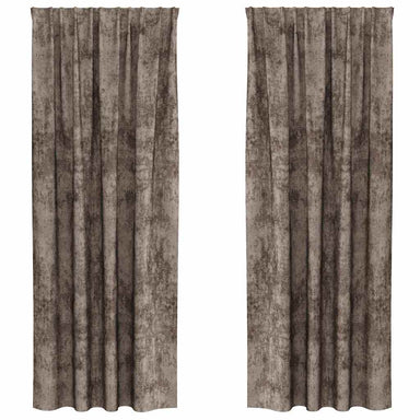 Velvet Gordijnen 2 st Cappuccino 225 x 140 cm Fluweel