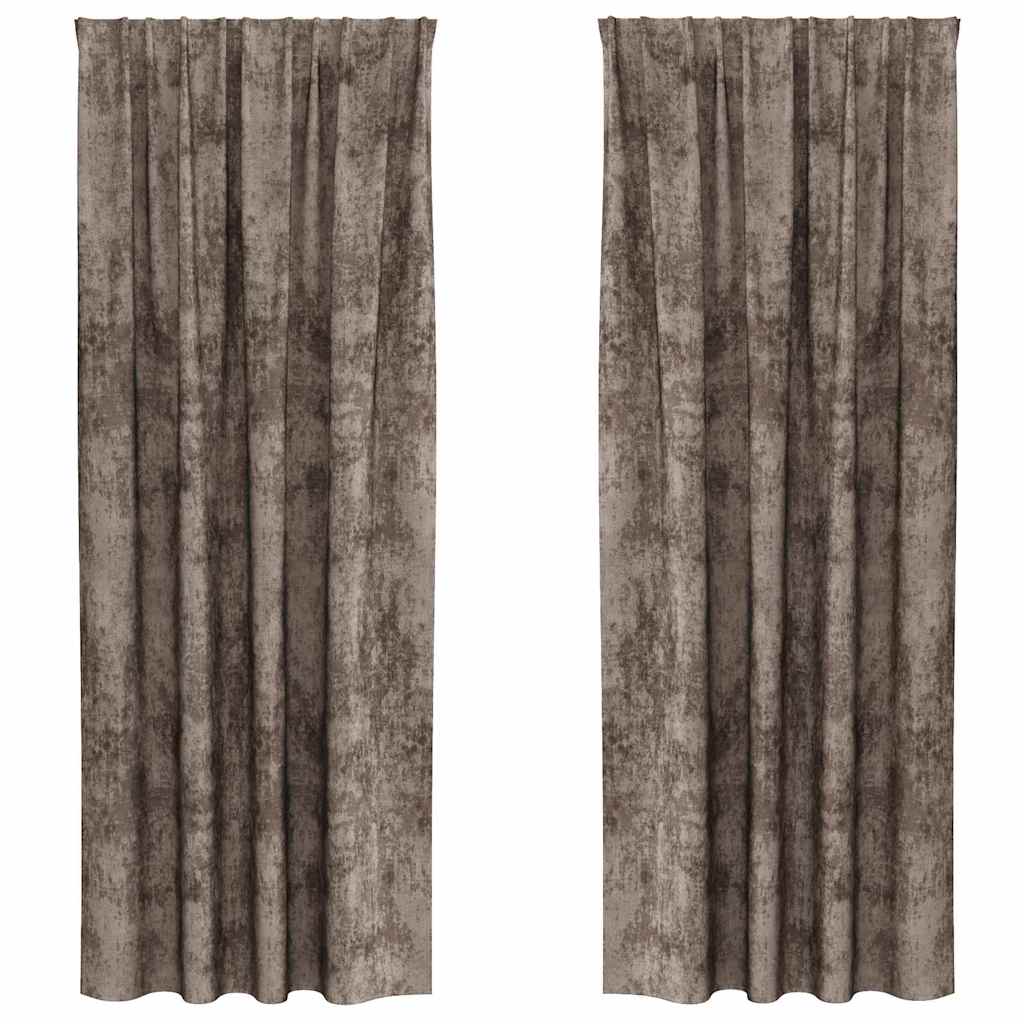 Velvet Gordijnen 2 st Cappuccino 245 x 140 cm Fluweel