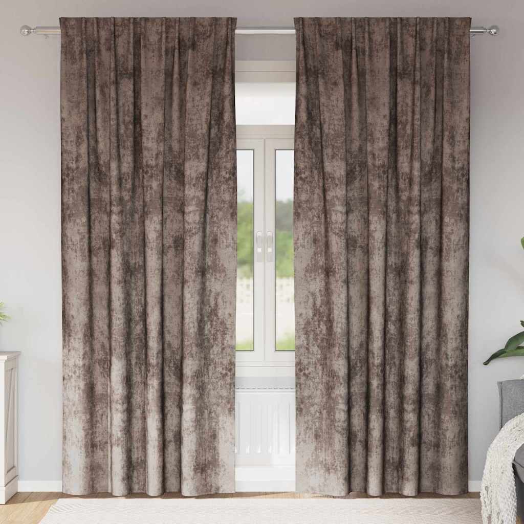 Velvet Gordijnen 2 st Cappuccino 260 x 140 cm Fluweel