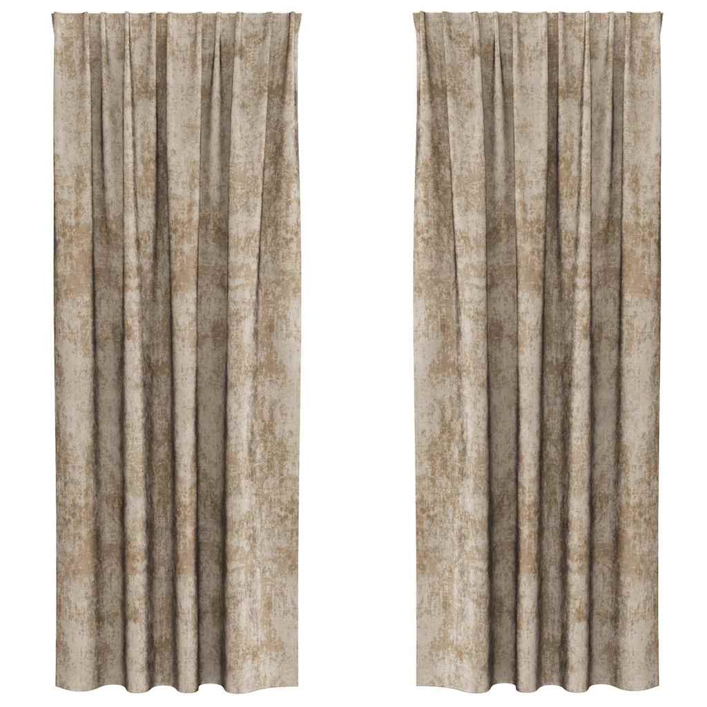 Velvet Gordijnen 2 st champagne 260 x 140 cm Fluweel