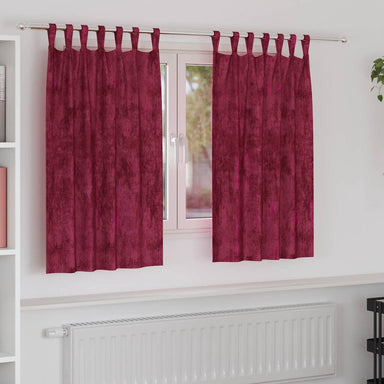 Velvet Gordijnen 2 st Wijnrood 140 x 140 cm Fluweel