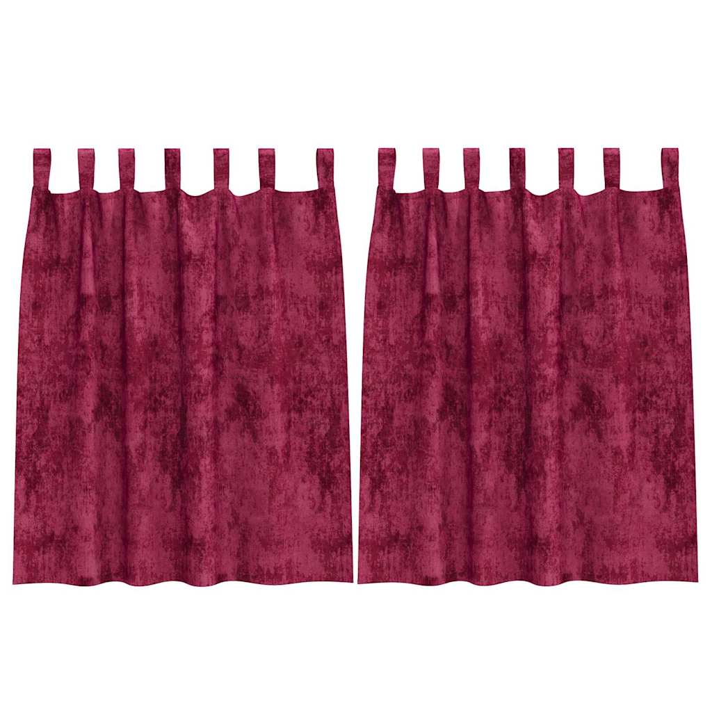 Velvet Gordijnen 2 st Wijnrood 140 x 140 cm Fluweel