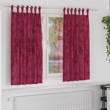 Velvet Gordijnen 2 st Wijnrood 175 x 140 cm Fluweel