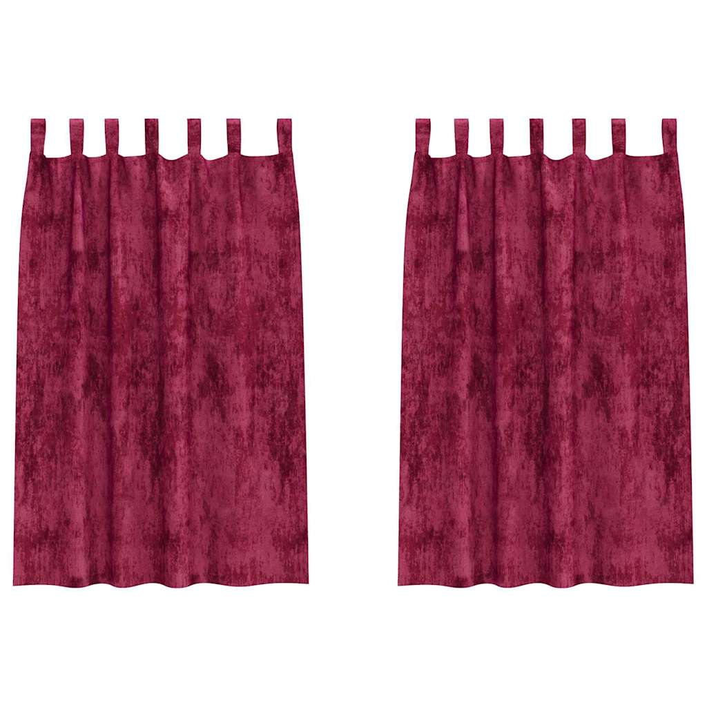 Velvet Gordijnen 2 st Wijnrood 175 x 140 cm Fluweel
