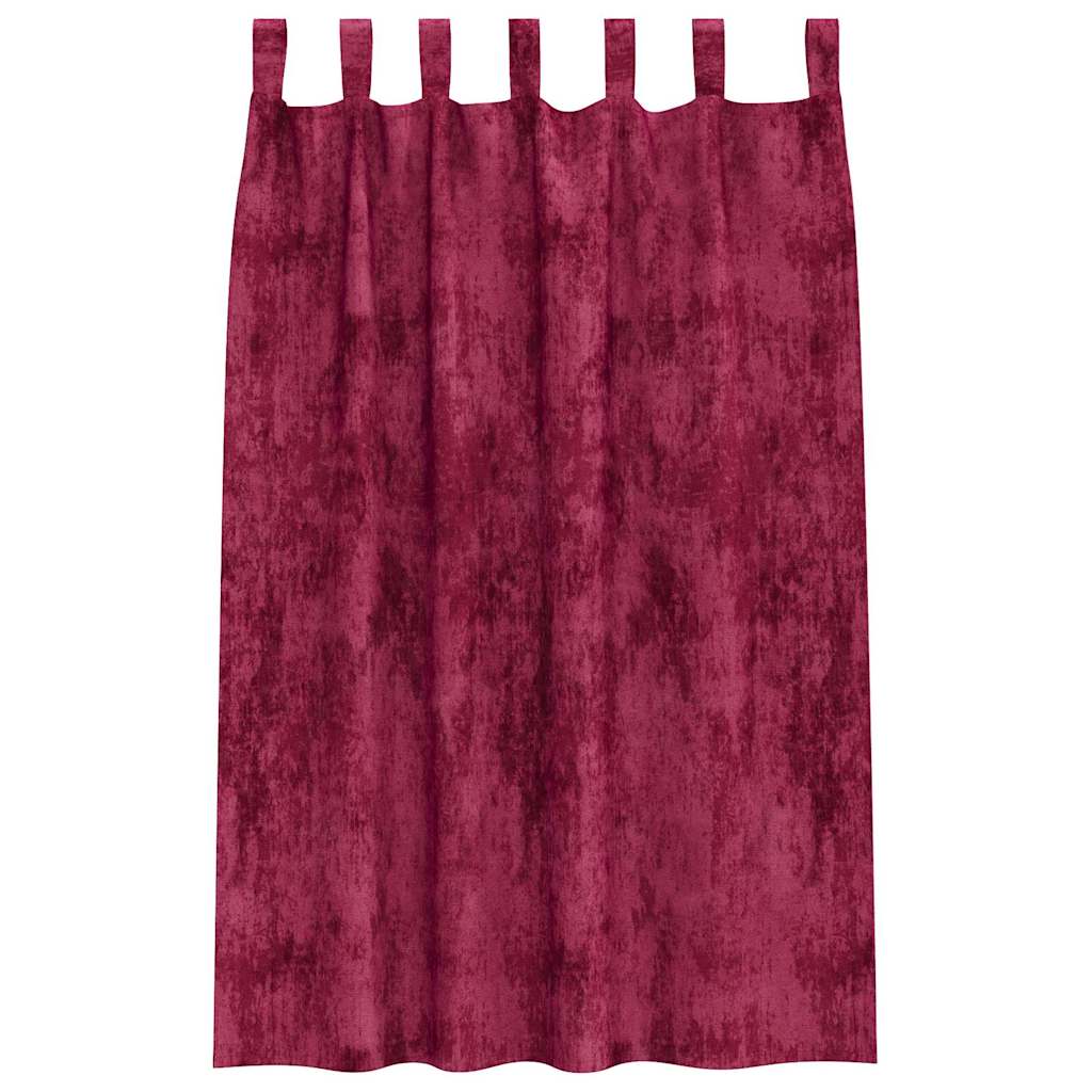 Velvet Gordijnen 2 st Wijnrood 175 x 140 cm Fluweel