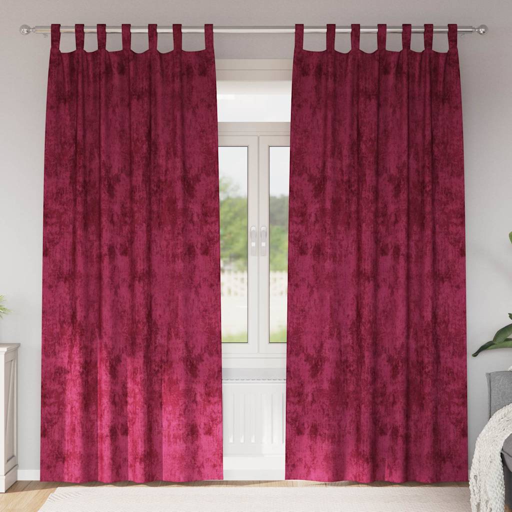Velvet Gordijnen 2 st Wijnrood 245 x 140 cm Fluweel