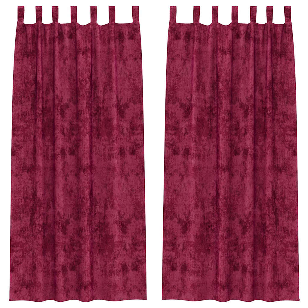 Velvet Gordijnen 2 st Wijnrood 245 x 140 cm Fluweel