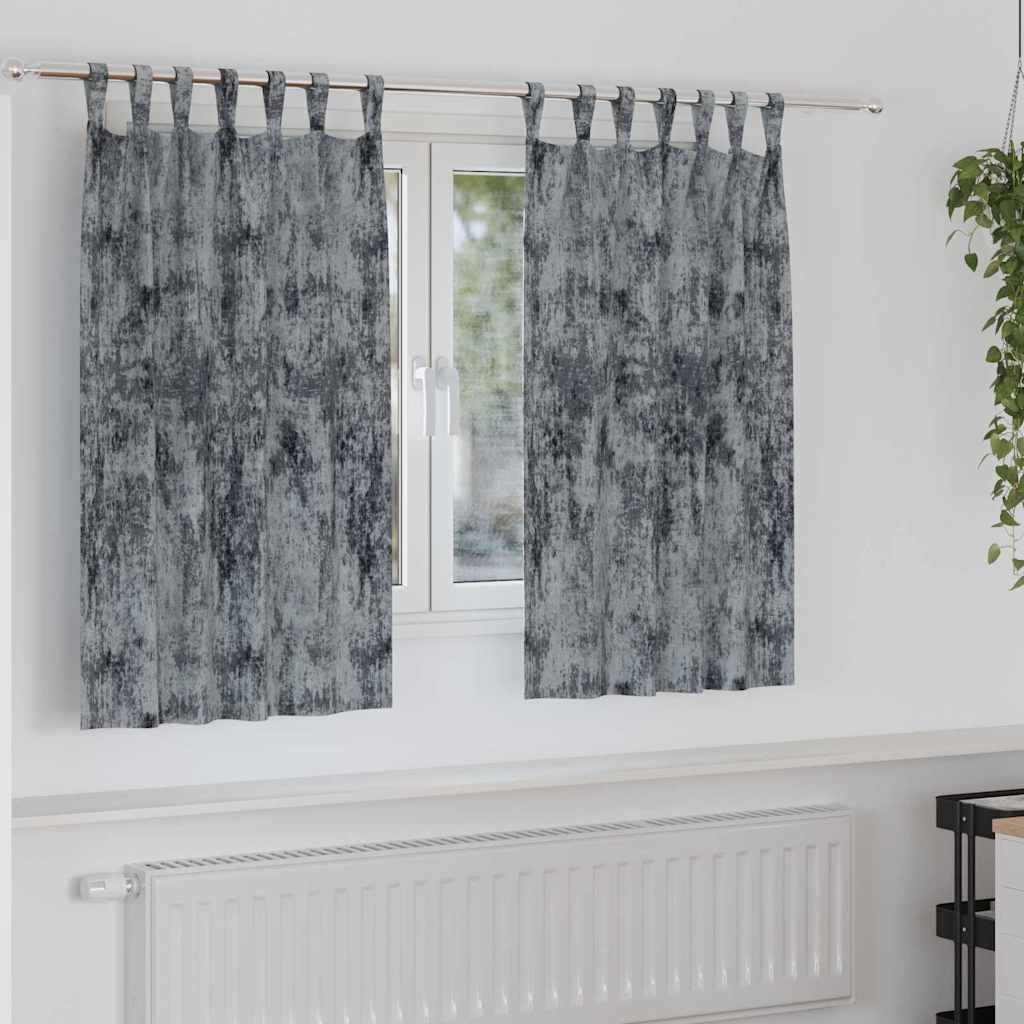 Velvet Gordijnen 2 st Zilvergrijs 140 x 140 cm Fluweel