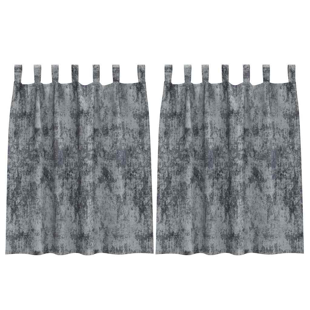 Velvet Gordijnen 2 st Zilvergrijs 140 x 140 cm Fluweel