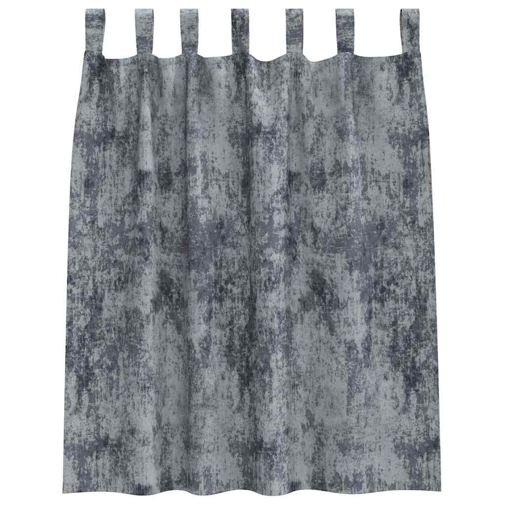 Velvet Gordijnen 2 st Zilvergrijs 140 x 140 cm Fluweel