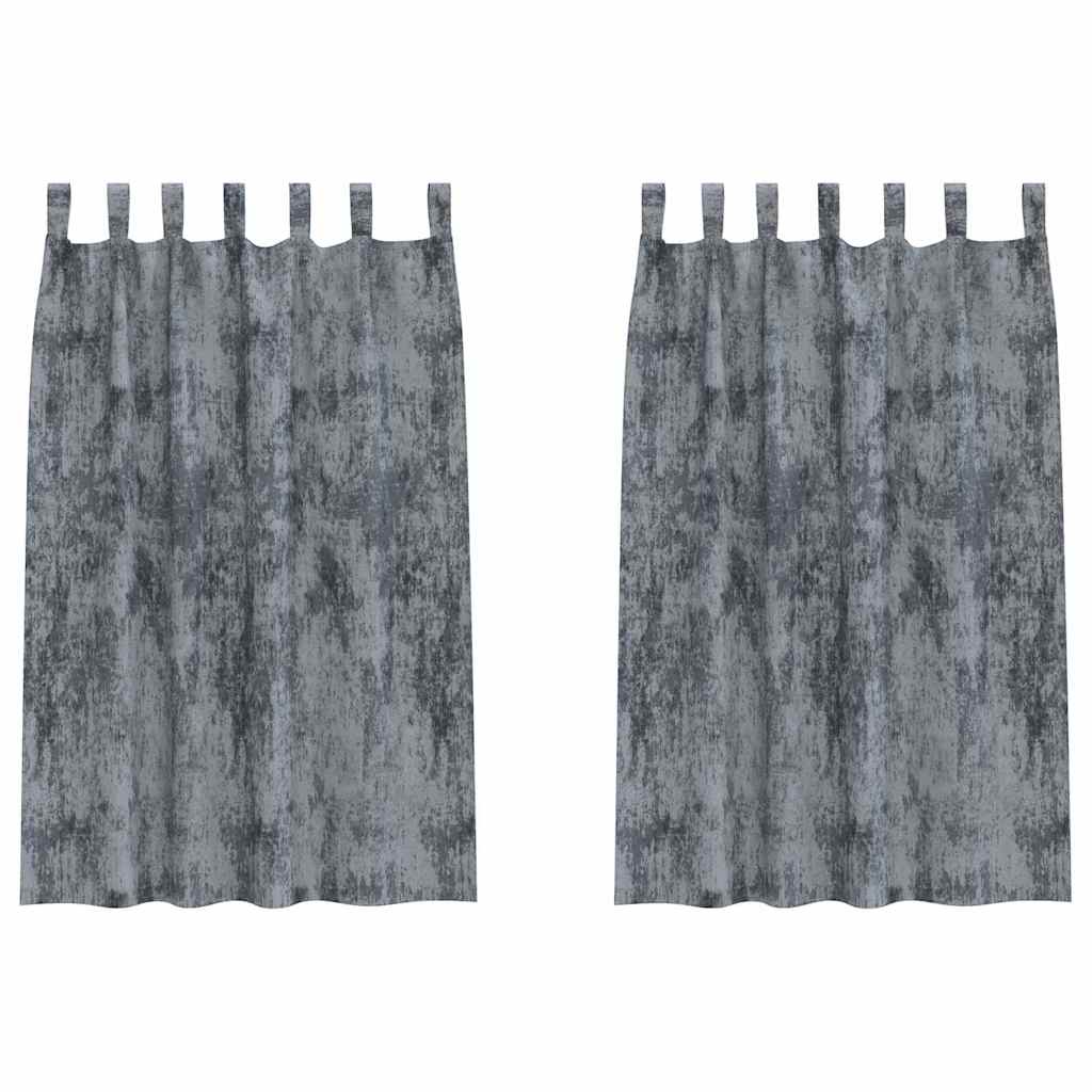 Velvet Gordijnen 2 st Zilvergrijs 175 x 140 cm Fluweel