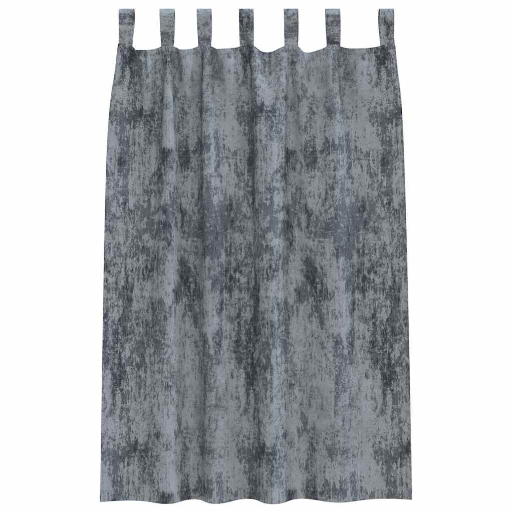Velvet Gordijnen 2 st Zilvergrijs 175 x 140 cm Fluweel