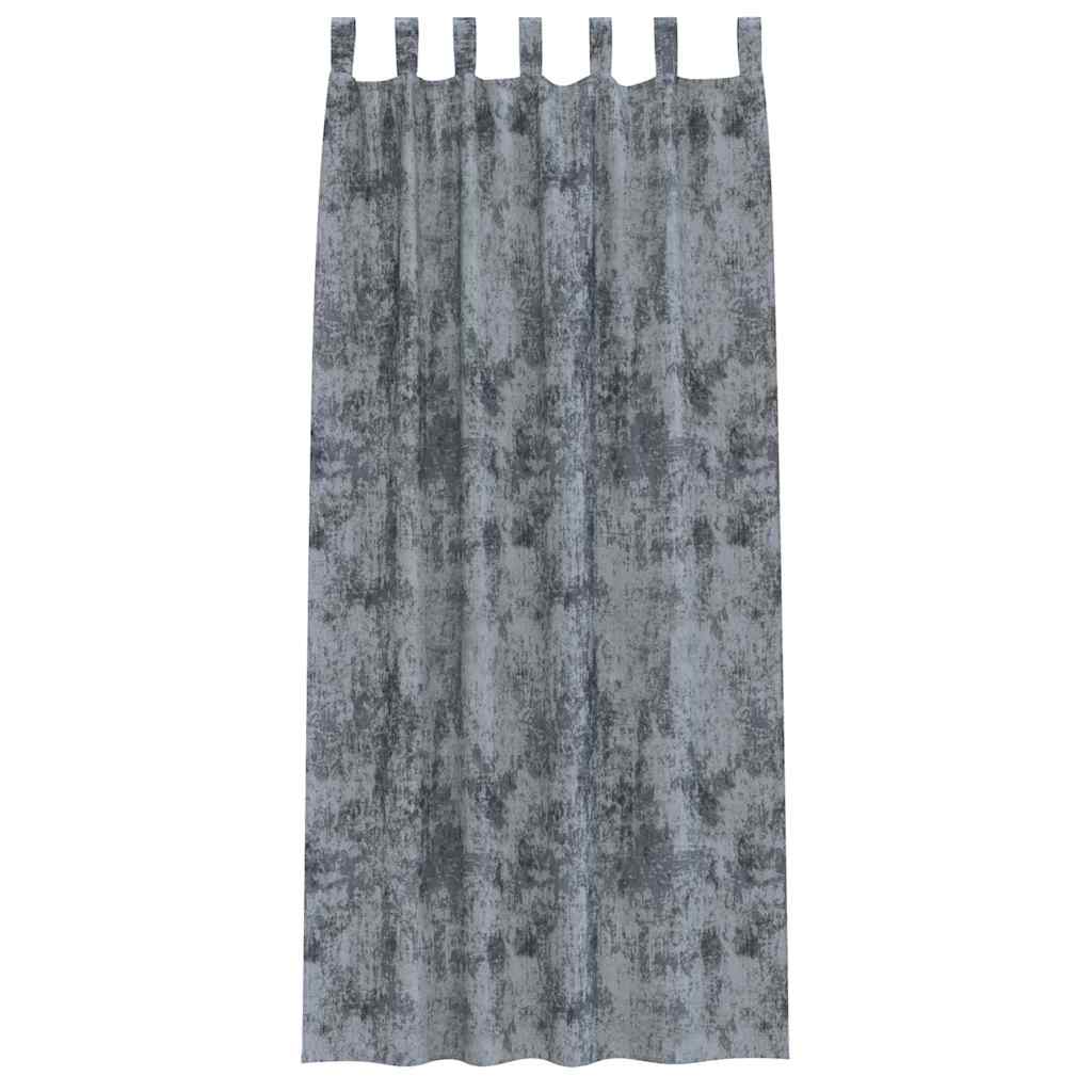 Velvet Gordijnen 2 st Zilvergrijs 245 x 140 cm Fluweel