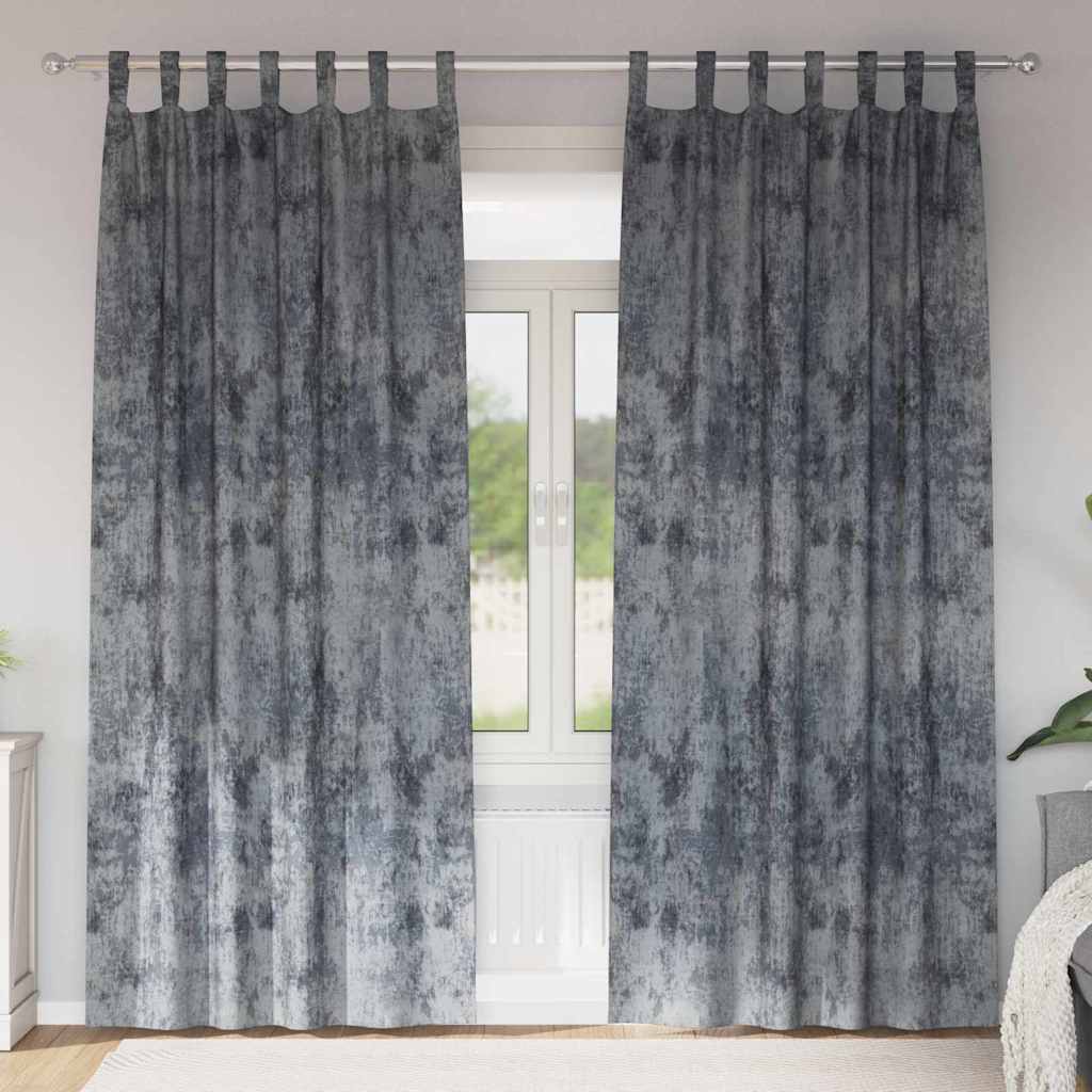 Velvet Gordijnen 2 st Zilvergrijs 260 x 140 cm Fluweel