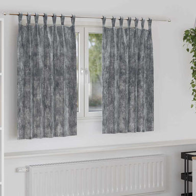 Velvet Gordijnen 2 st Grijs 140 x 140 cm Fluweel