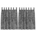 Velvet Gordijnen 2 st Grijs 140 x 140 cm Fluweel