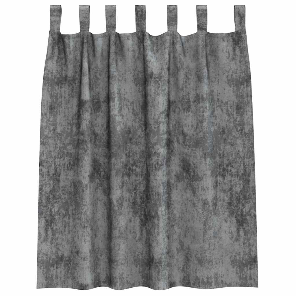 Velvet Gordijnen 2 st Grijs 140 x 140 cm Fluweel