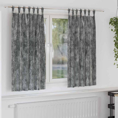 Velvet Gordijnen 2 st Grijs 175 x 140 cm Fluweel