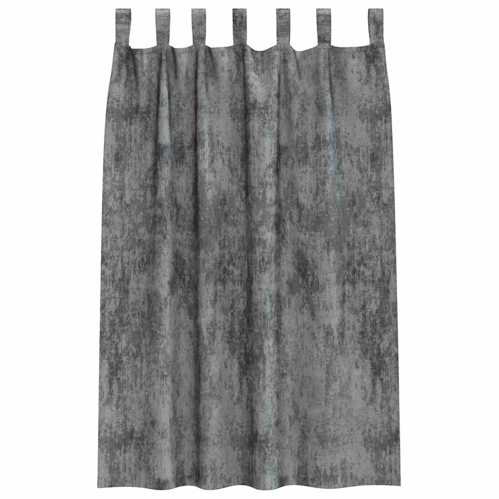 Velvet Gordijnen 2 st Grijs 175 x 140 cm Fluweel
