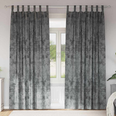 Velvet Gordijnen 2 st Grijs 225 x 140 cm Fluweel