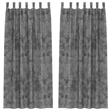 Velvet Gordijnen 2 st Grijs 225 x 140 cm Fluweel
