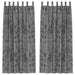 Velvet Gordijnen 2 st Grijs 225 x 140 cm Fluweel