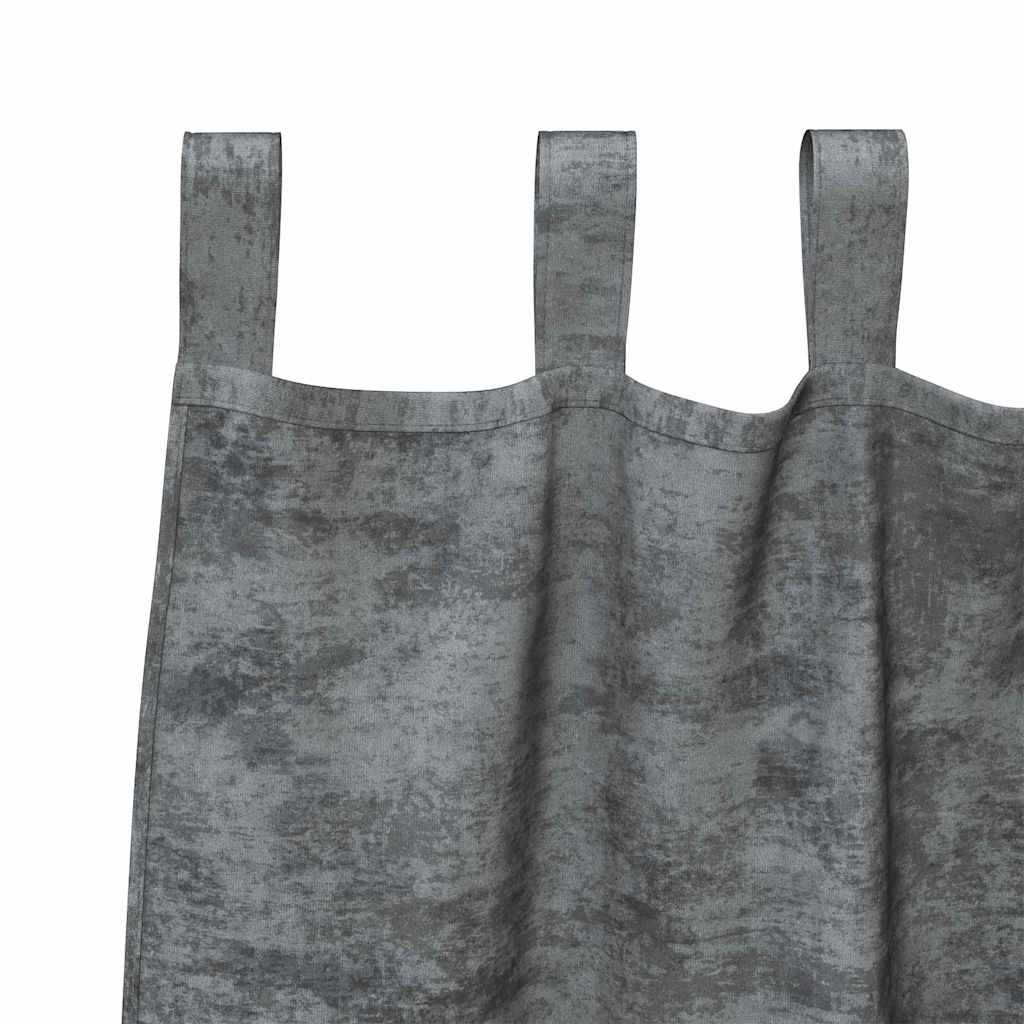 Velvet Gordijnen 2 st Grijs 260 x 140 cm Fluweel