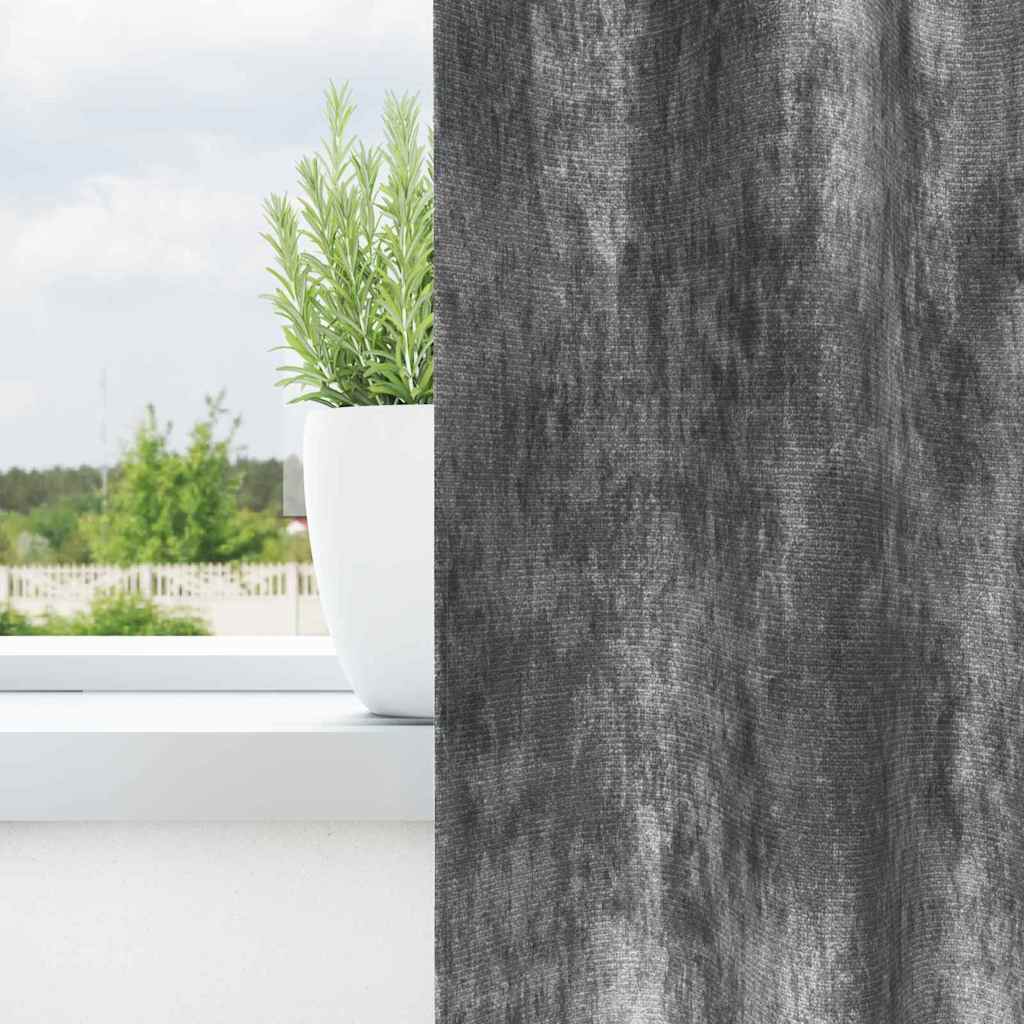 Velvet Gordijnen 2 st Grijs 260 x 140 cm Fluweel