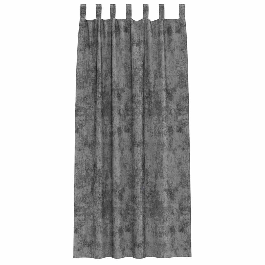 Velvet Gordijnen 2 st Grijs 260 x 140 cm Fluweel