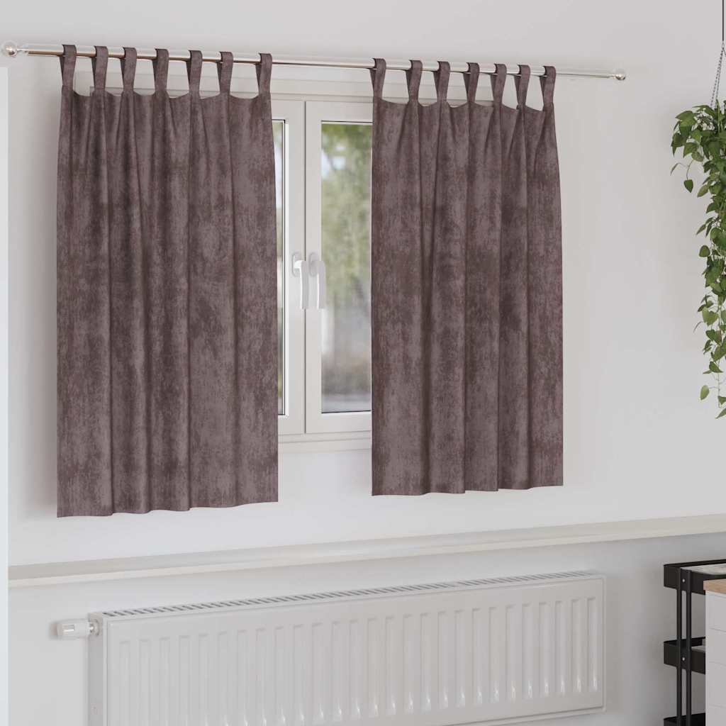 Velvet Gordijnen 2 st Bruin 140 x 140 cm Fluweel