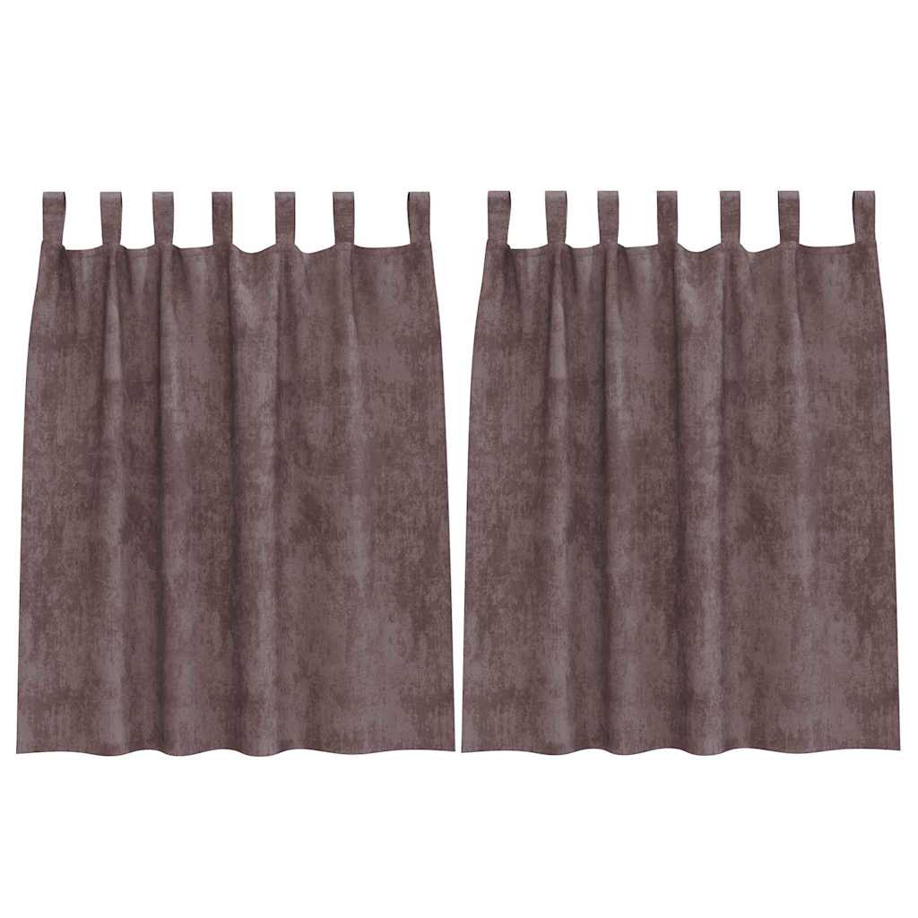 Velvet Gordijnen 2 st Bruin 140 x 140 cm Fluweel