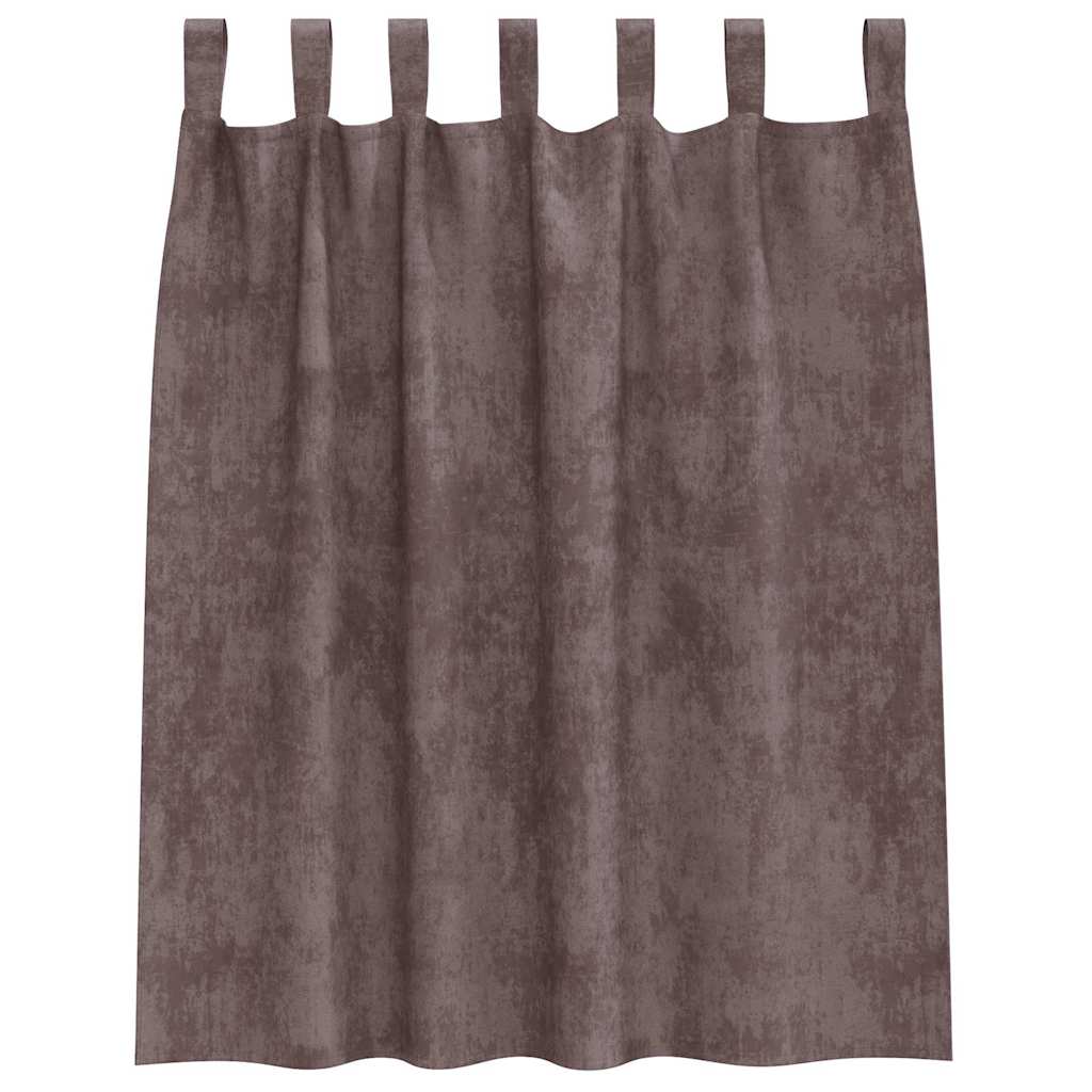 Velvet Gordijnen 2 st Bruin 140 x 140 cm Fluweel