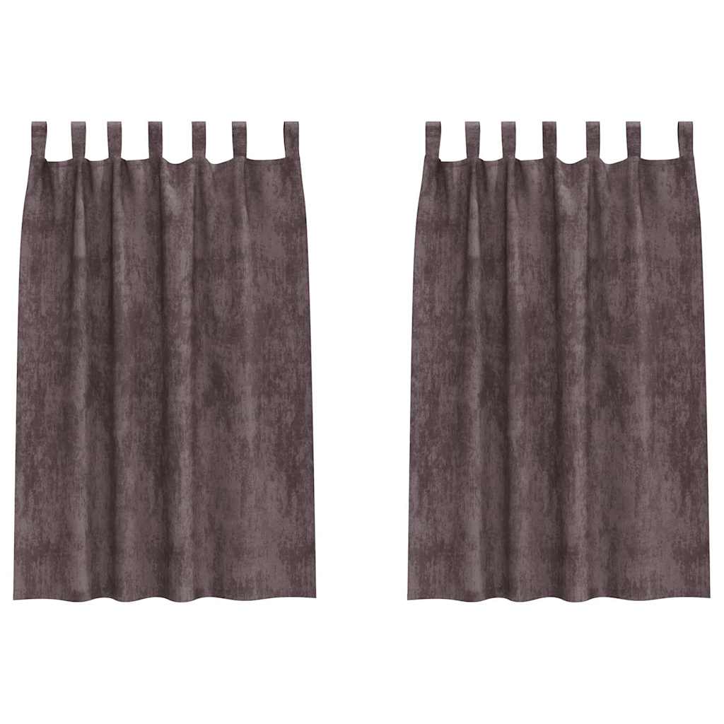 Velvet Gordijnen 2 st Bruin 175 x 140 cm Fluweel