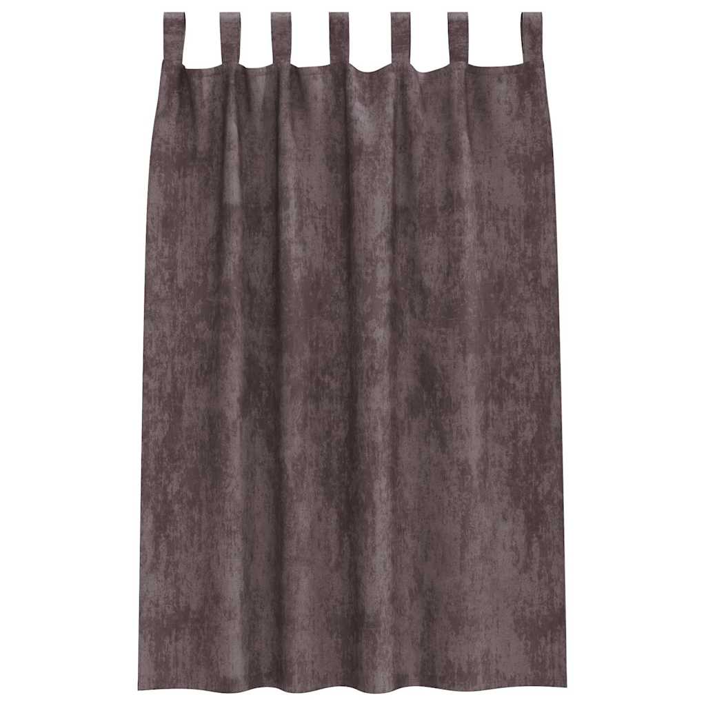 Velvet Gordijnen 2 st Bruin 175 x 140 cm Fluweel