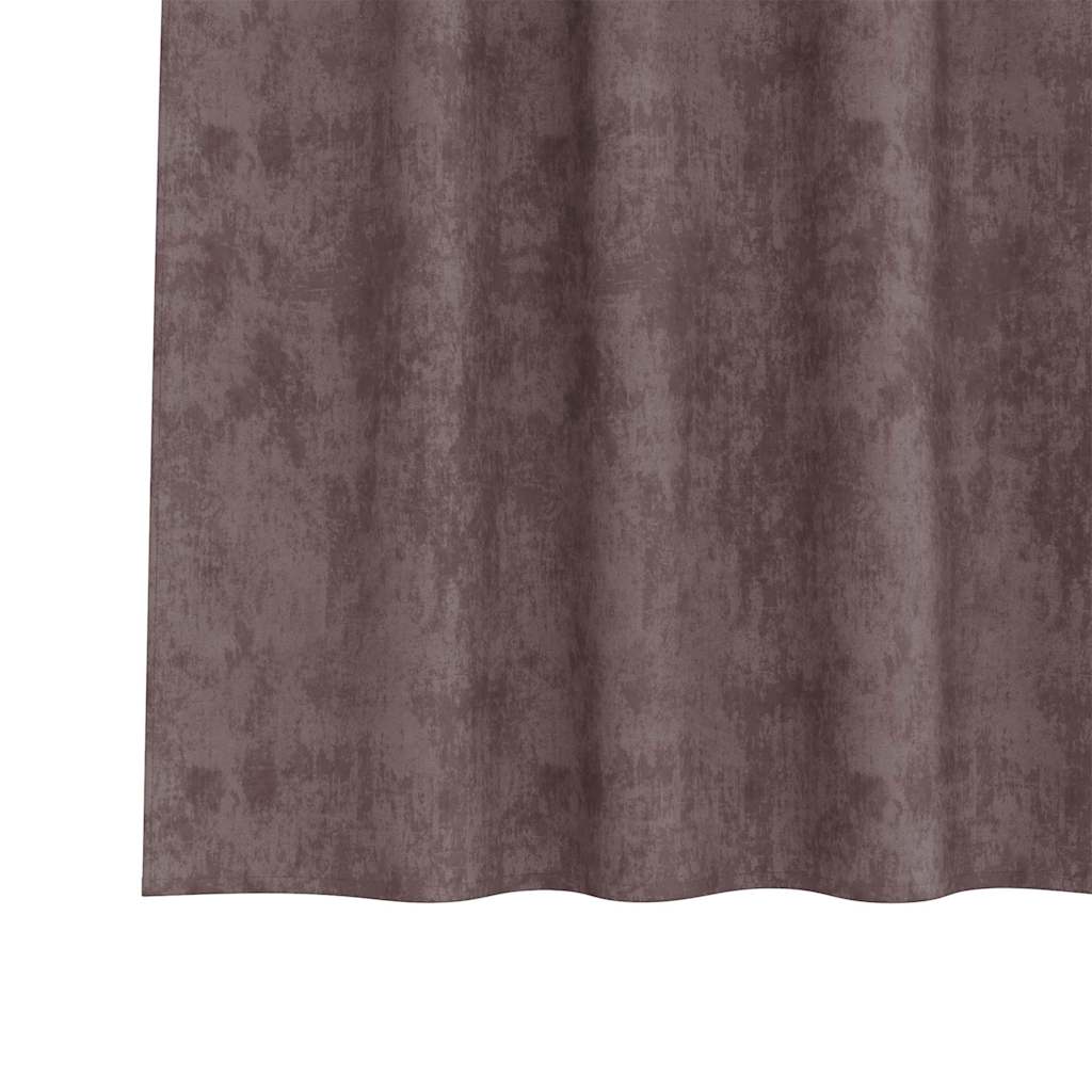 Velvet Gordijnen 2 st Bruin 225 x 140 cm Fluweel