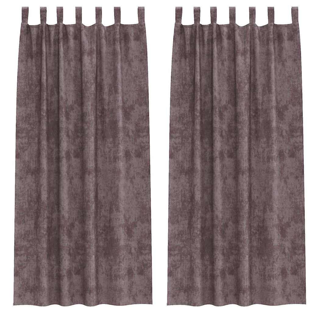 Velvet Gordijnen 2 st Bruin 225 x 140 cm Fluweel